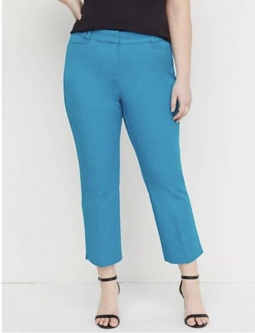 Lane Bryant The Allie Skinny Ankle Crop Aqua Pants Sexy Stretch Women Sz 28 NWT